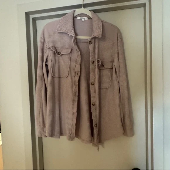 4/$25 Briggs Waffle Knit Casual Button Down Shacket - Picture 3 of 6